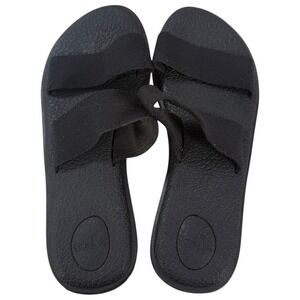Sanuk Yoga Gora Black Sandals Womens 9 Mat Footbed 1113694 Casual Slip On